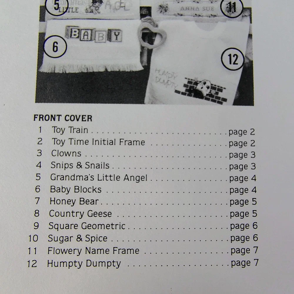 Cross Stitch Designs‎ for Baby Bibs Sam Hawkins ASN 3511 1988 Pattern Booklet